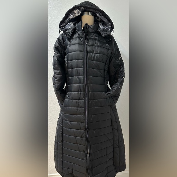 Johnny Was Black Sano Ski Zip Front Hooded Long Puffer Coat - Picture 10 of 10